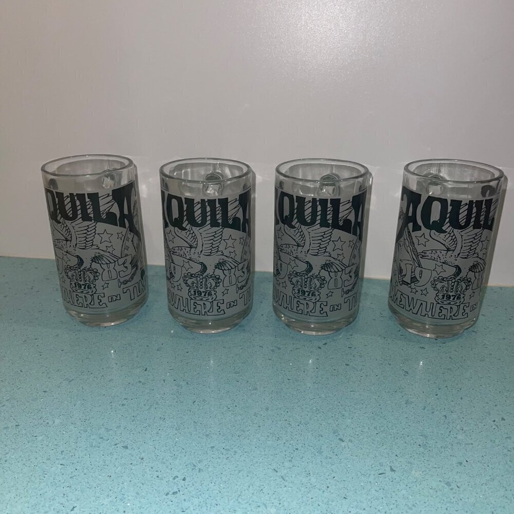 Krewe of Aquila Beer Mug Set of 4 Orleans 1983 Collectible Danny Frolich